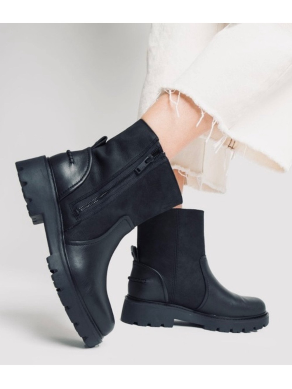 Ugg Black Leather Polk Boots